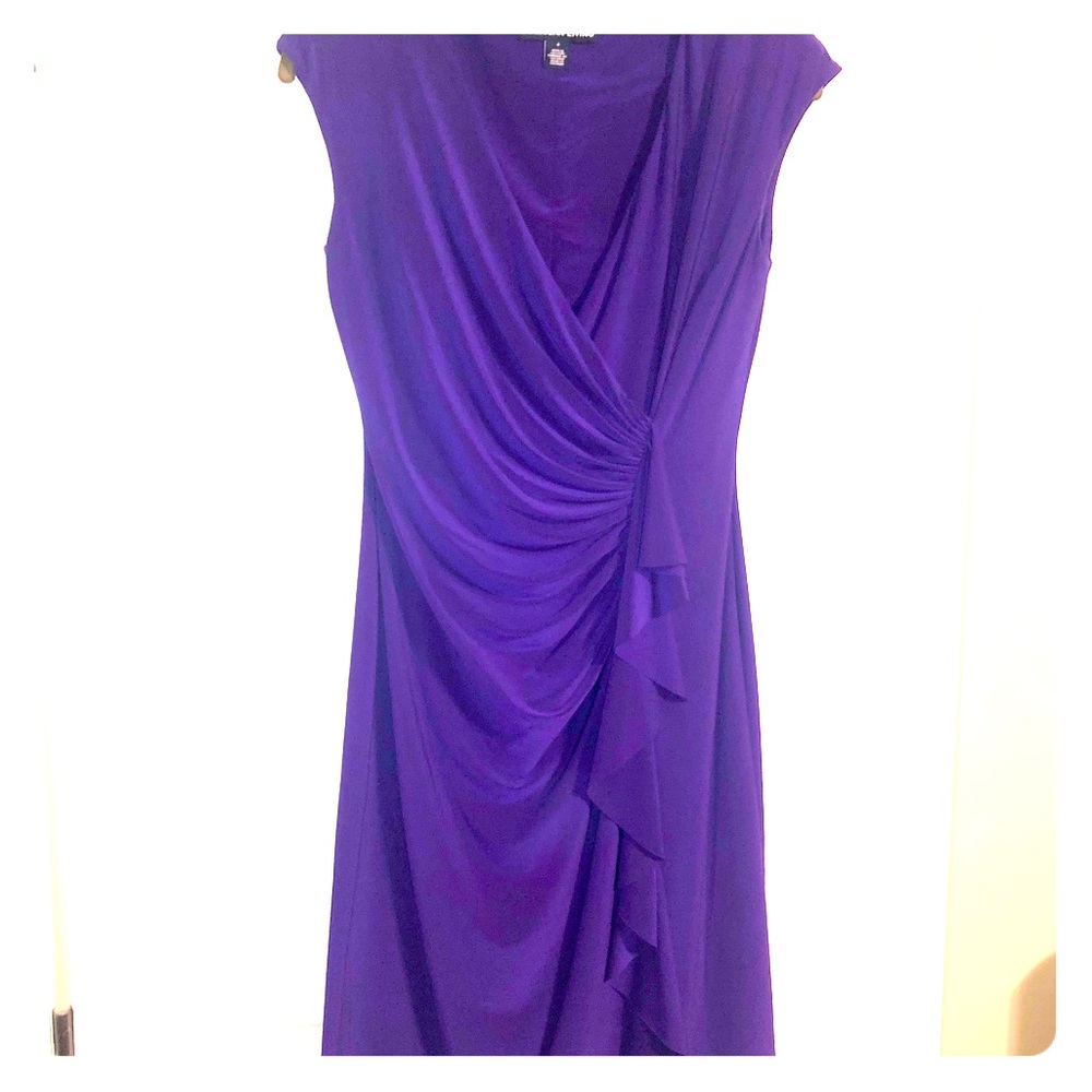 Purple jersey sheath dress